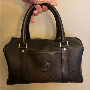 Stunning Gucci Black Boston Satchel Bag